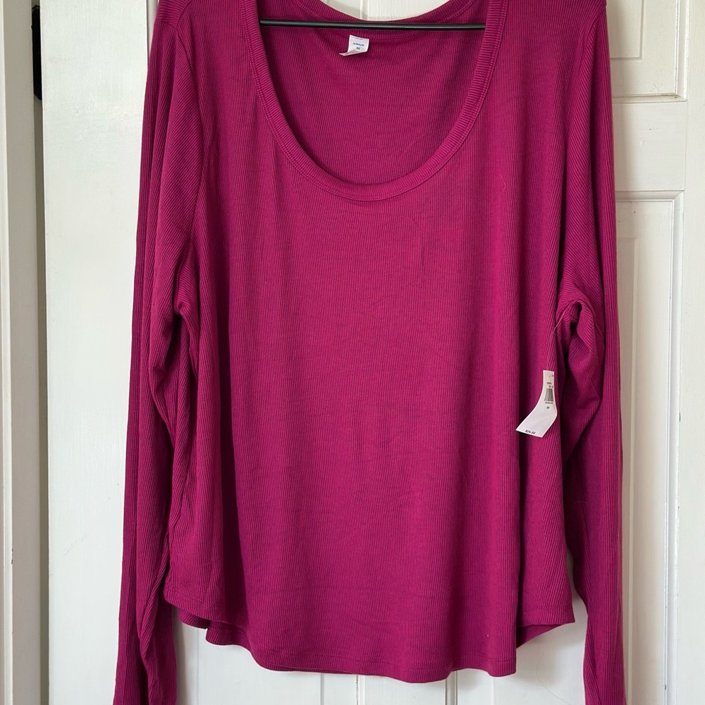 Old Navy Pink Long Sleeve Relaxed Blouse